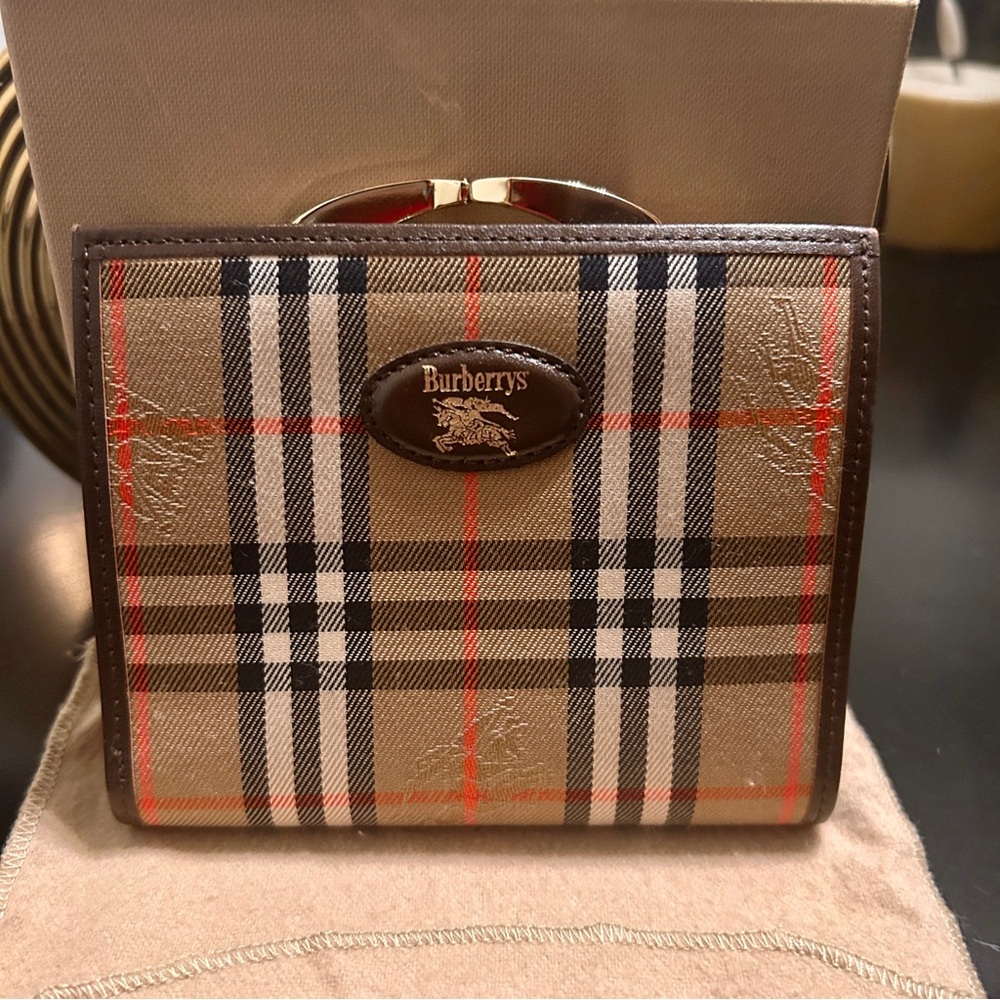 Burberrys Nova Vintage Check Wallet Canvas Beige Auth am6671 Burberry